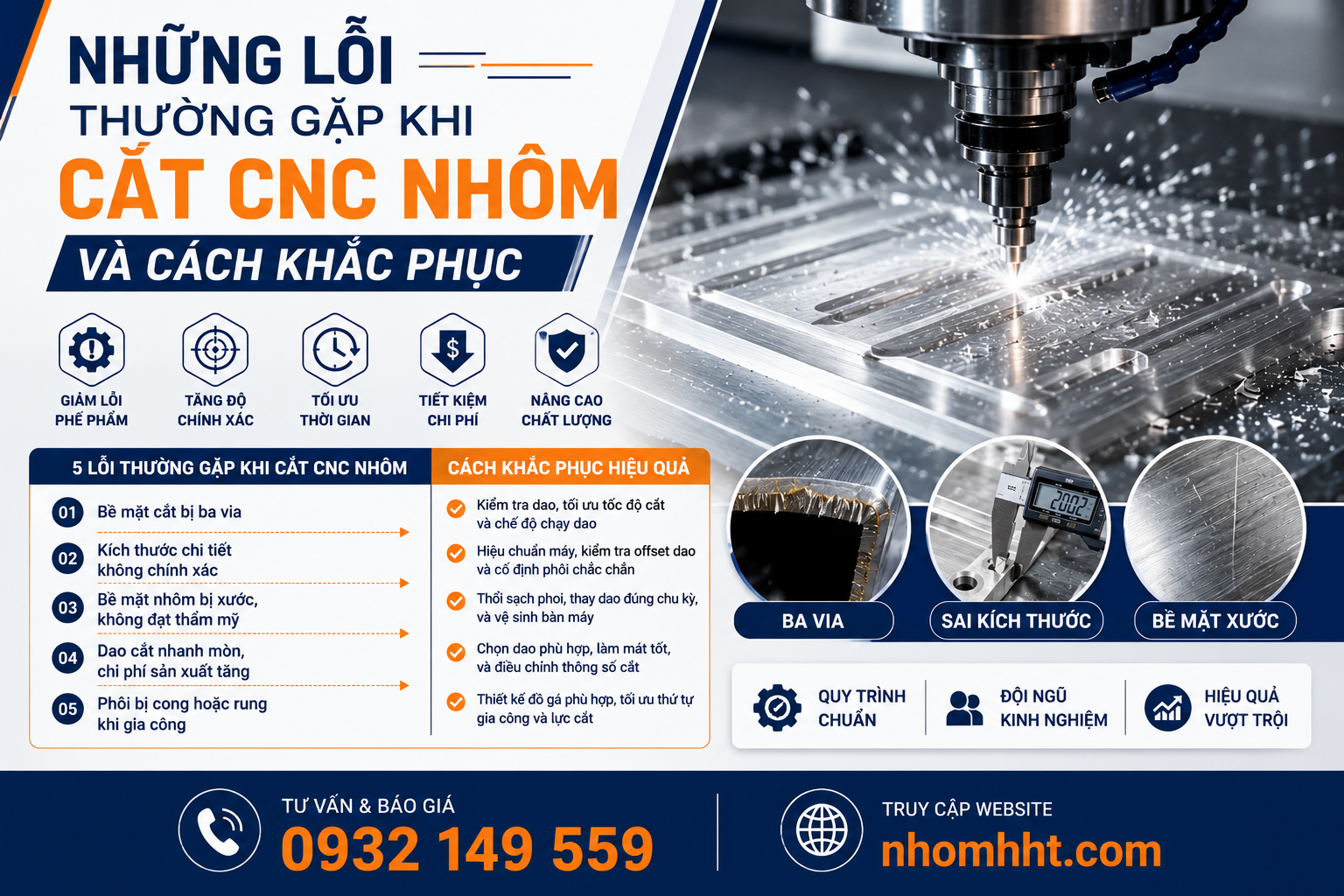 những lỗi thường gặp khi cắt cnc nhôm và cách khắc phục